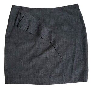 Jodi Arnold for The Limited Grey Ruffle Mini/Pencil Skirt - Size 12